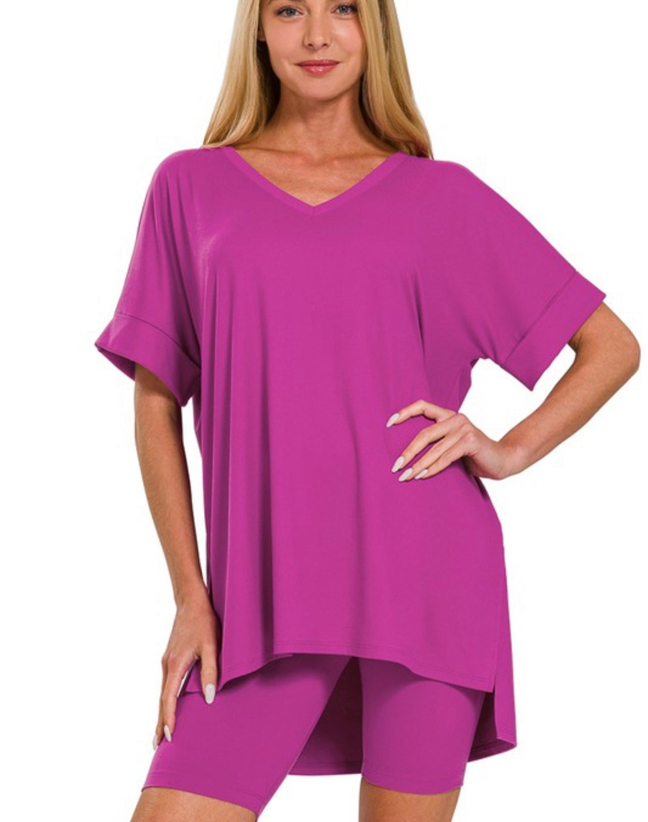 Plum 2 Piece Biker Set