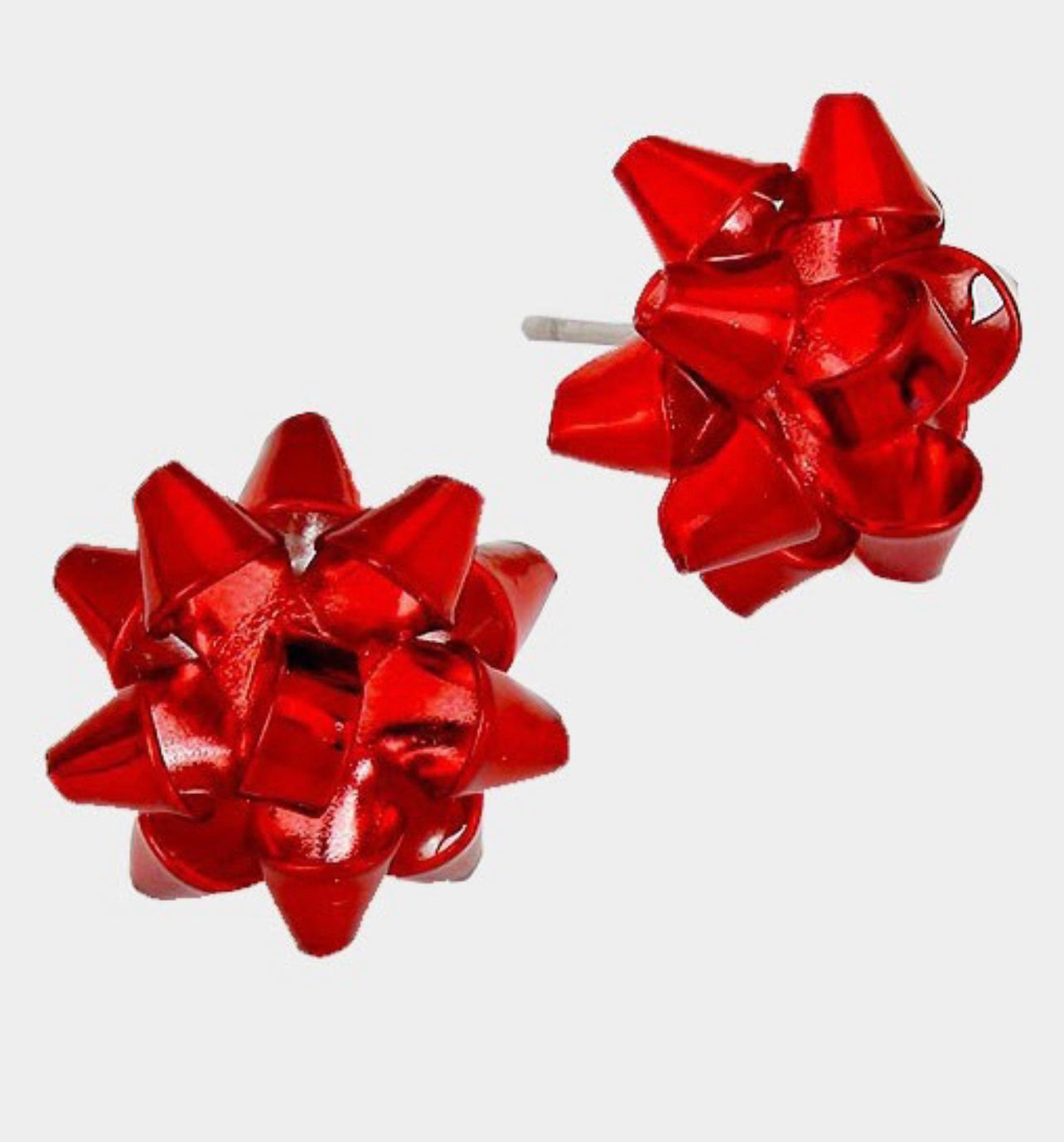 Red Christmas Bow Studs