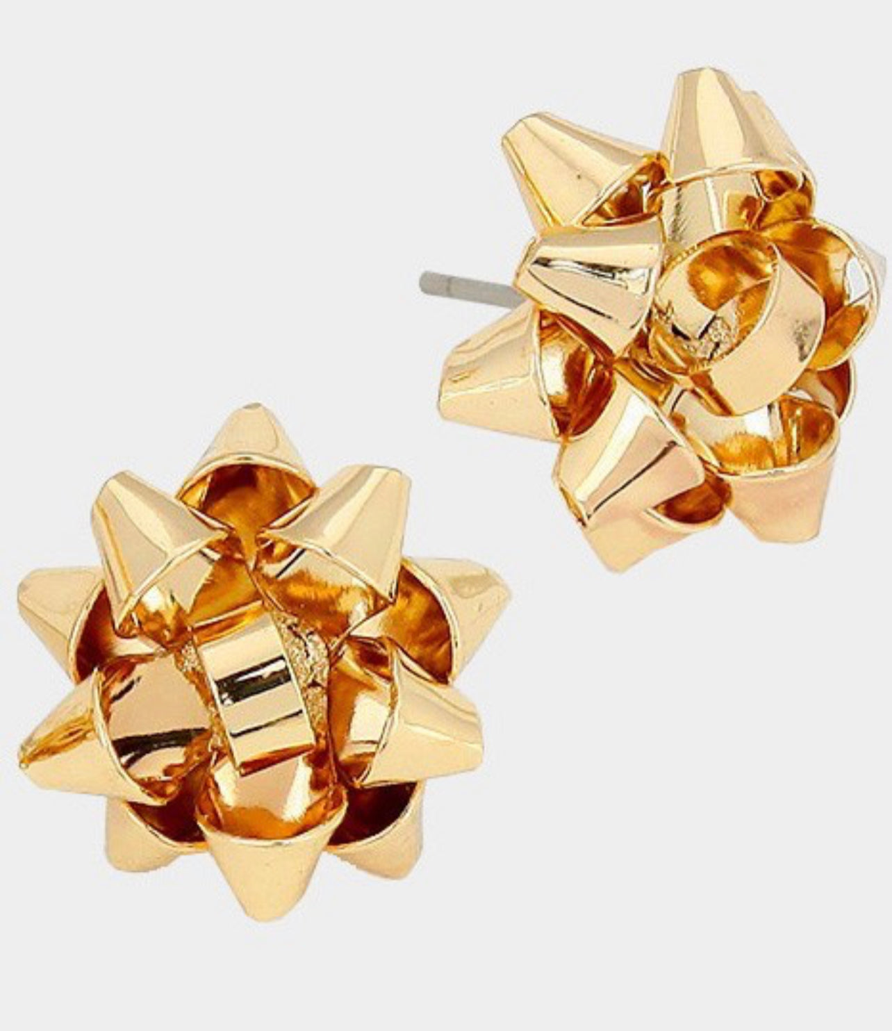 Gold Christmas Bow Studs