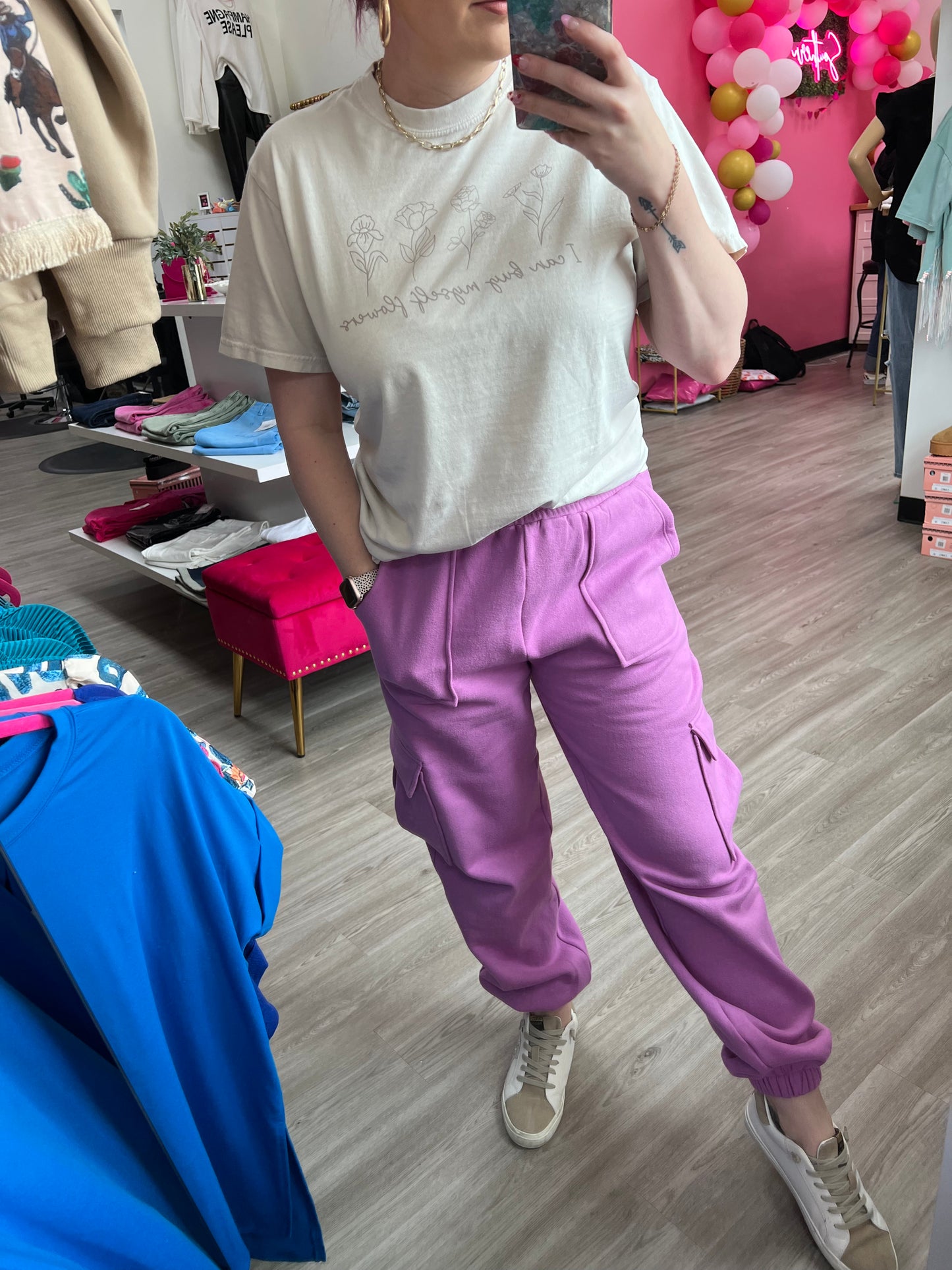 Purple Cargo Joggers