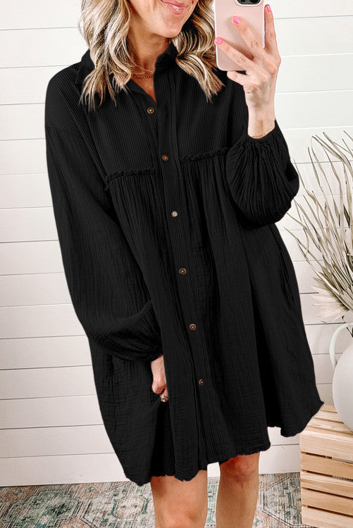 Black Puff Sleeve Dress