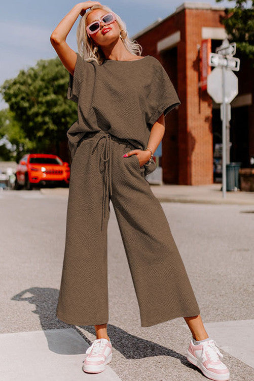 Chocolate Brown Textured Set