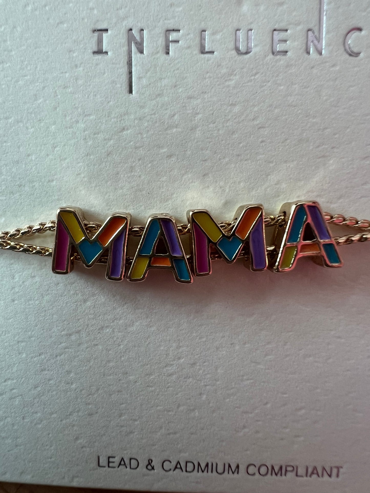 Colorful Enamel Gold Mama Bracelet