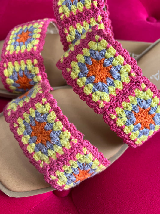 1970’s Pink Crochet Sandals