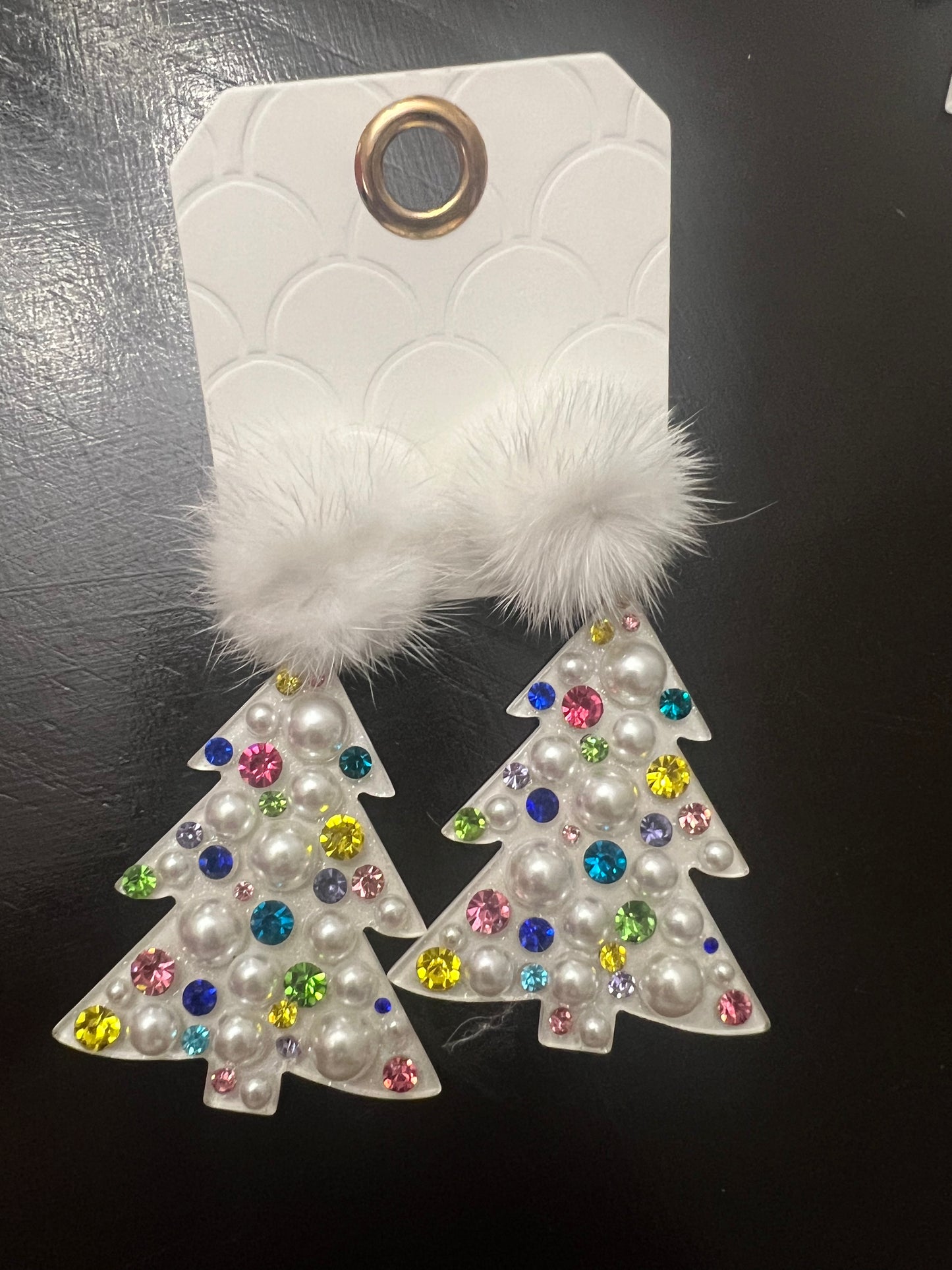 White Studded Christmas Trees