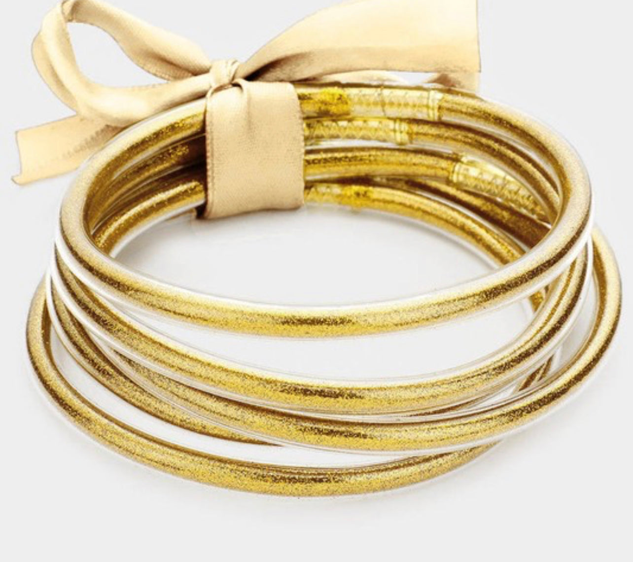 Gold tube bracelet Set