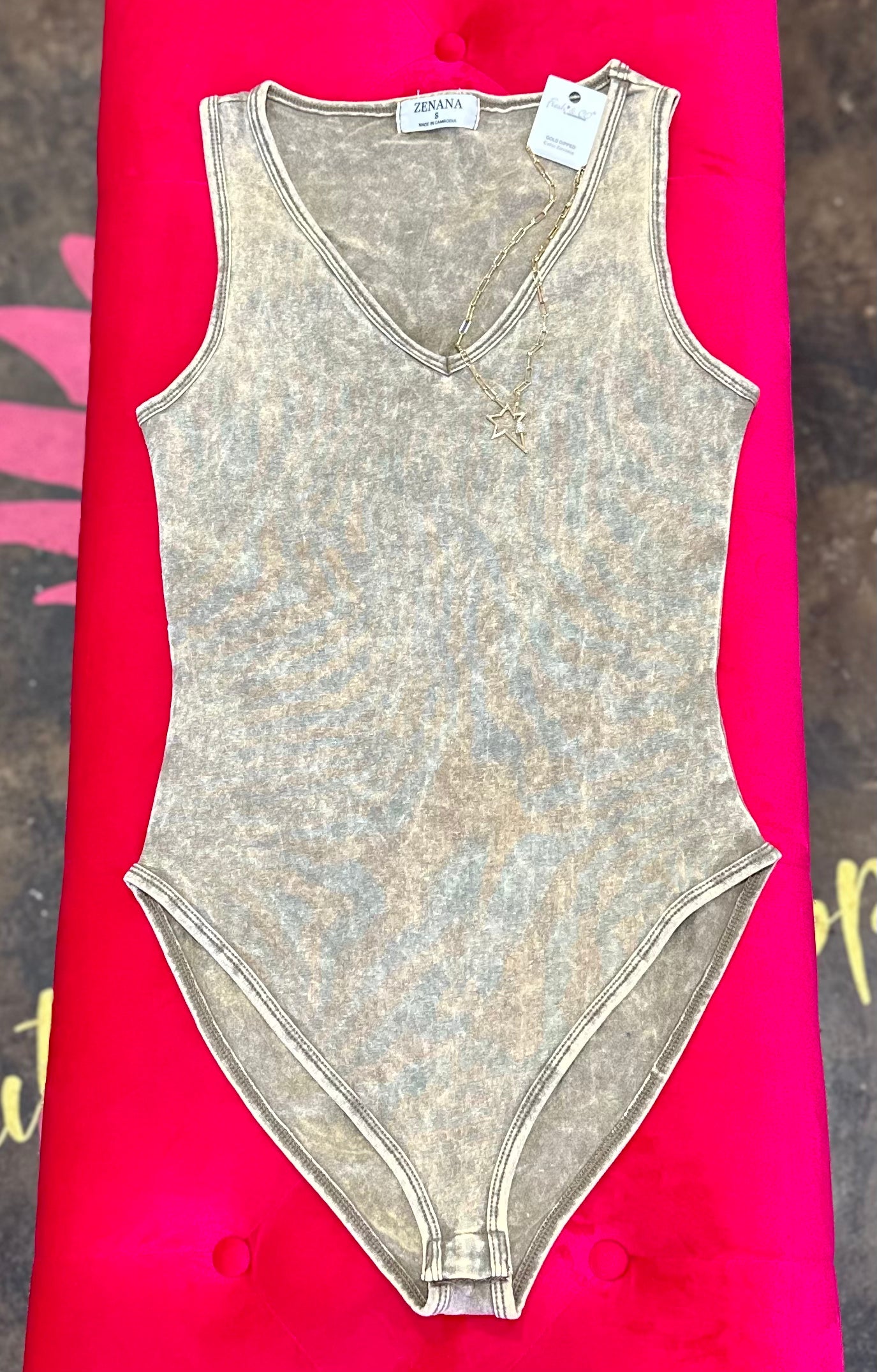 Mocha Acid Washed Bodysuit