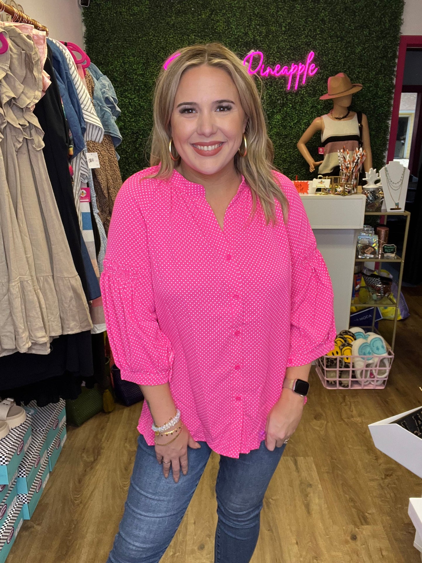 Hot Pink Blouse
