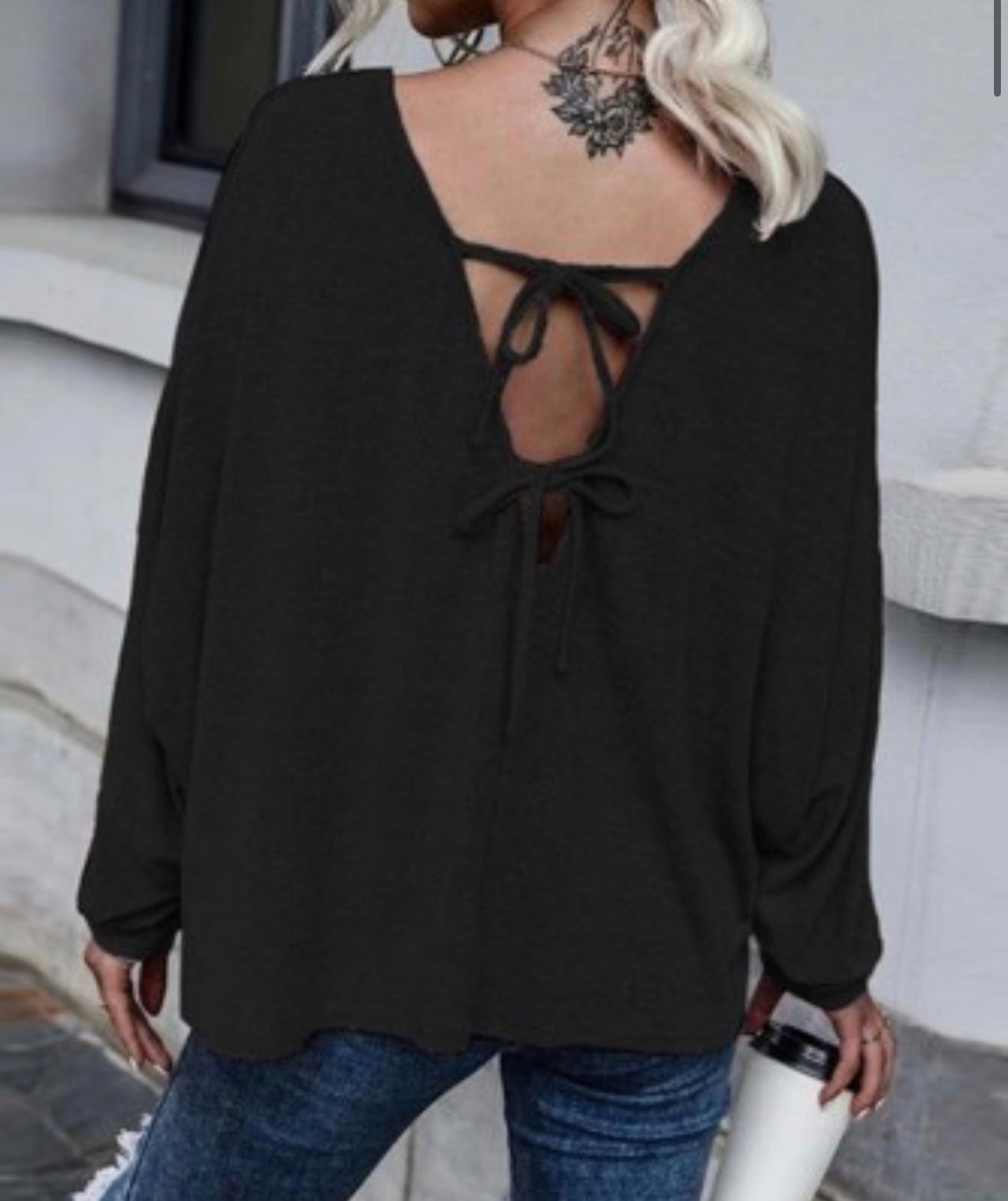 Black Backless Blouse