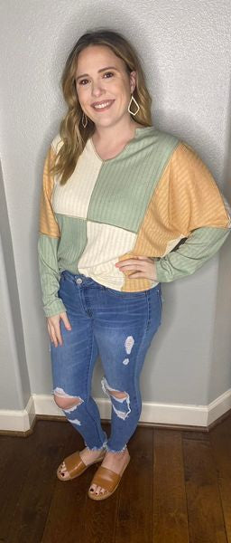 Stone, Sage & Cantaloupe Blouse