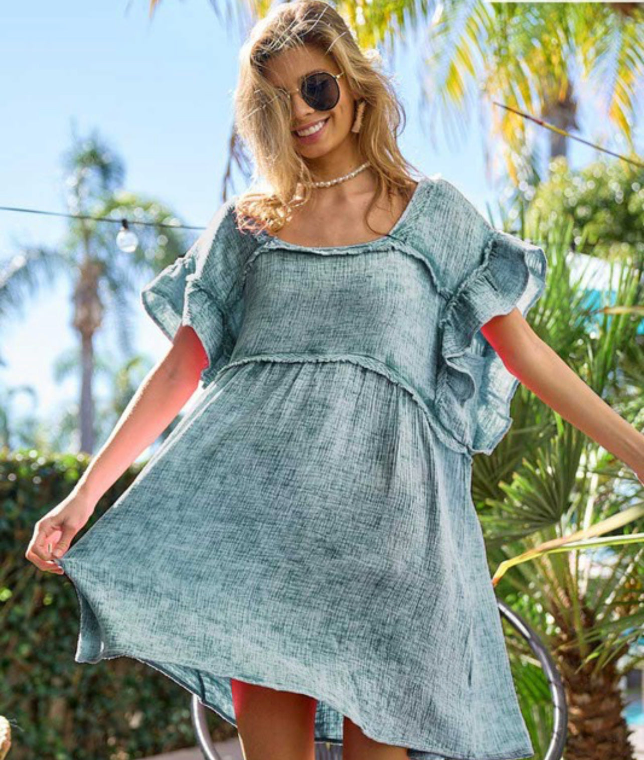 Blue Acid Wash Dress