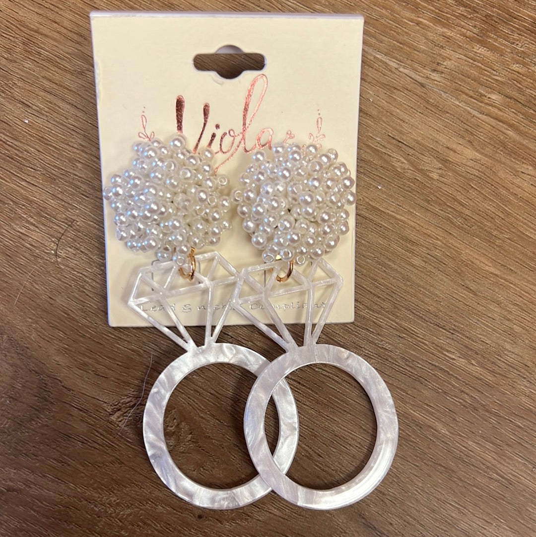 White Rings Earrings