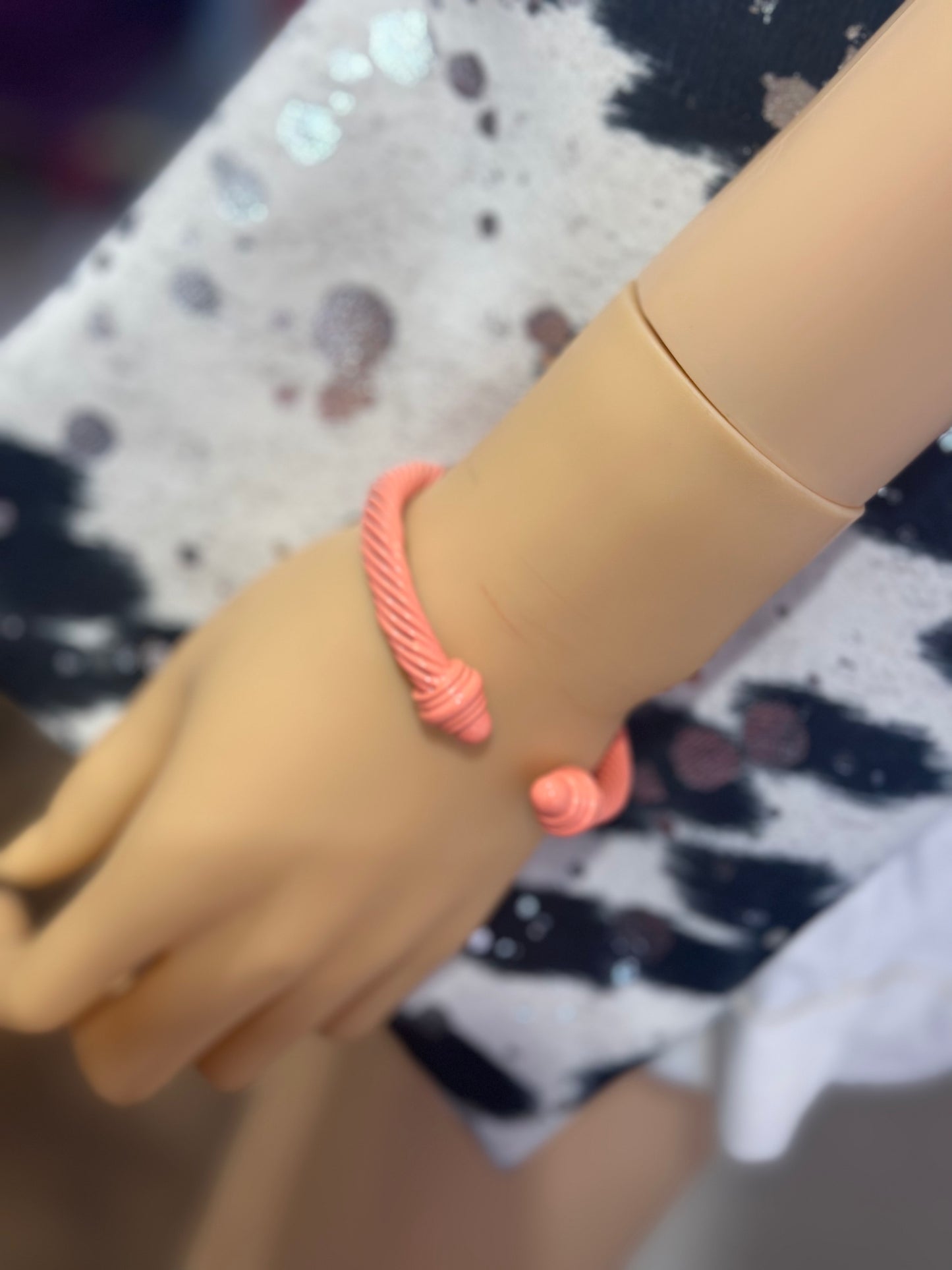 Pastel Orange Corded Bangle