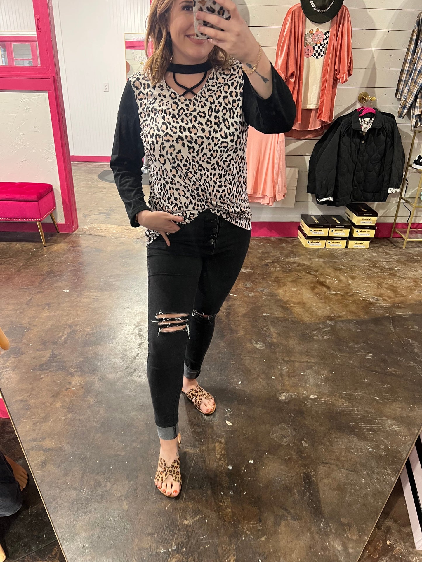 Leopard Choker Longsleeve
