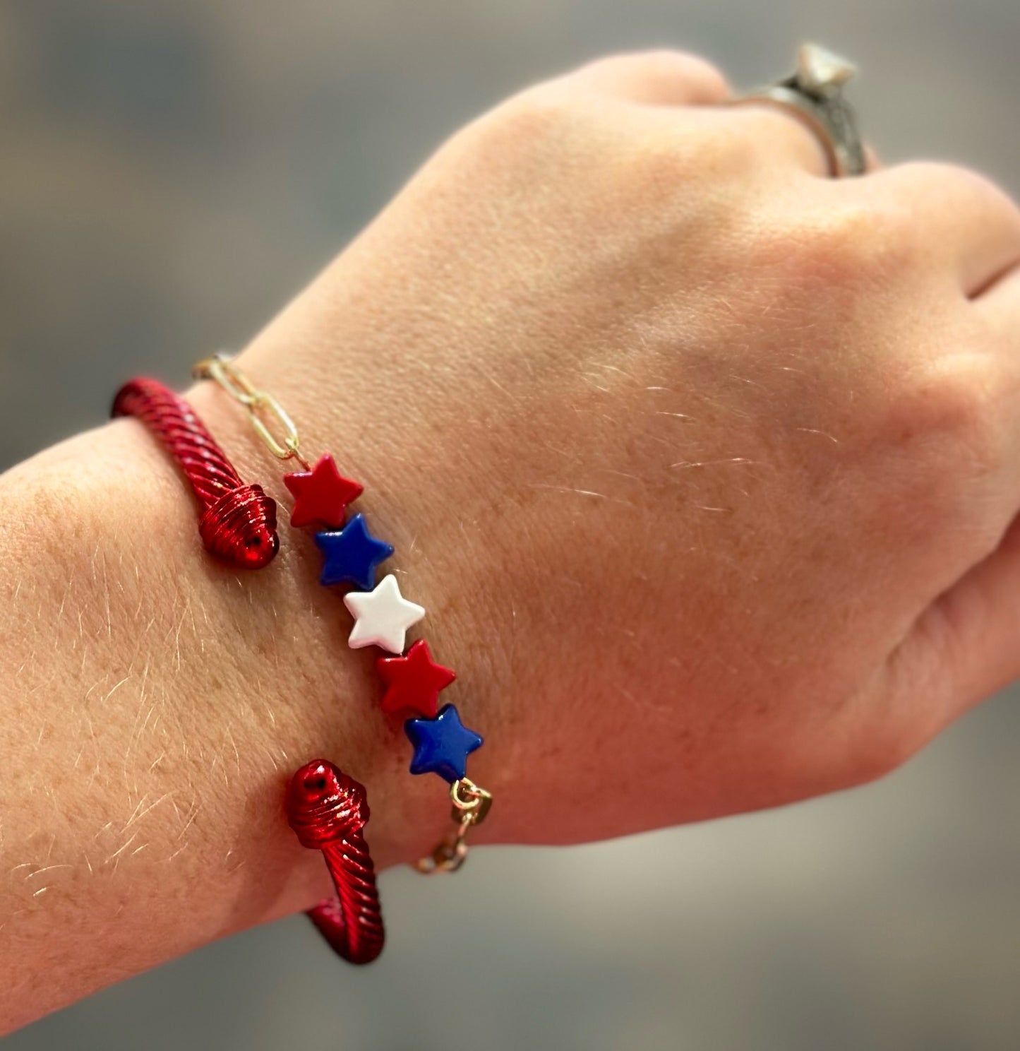 Red White & Blue Star Bracelet
