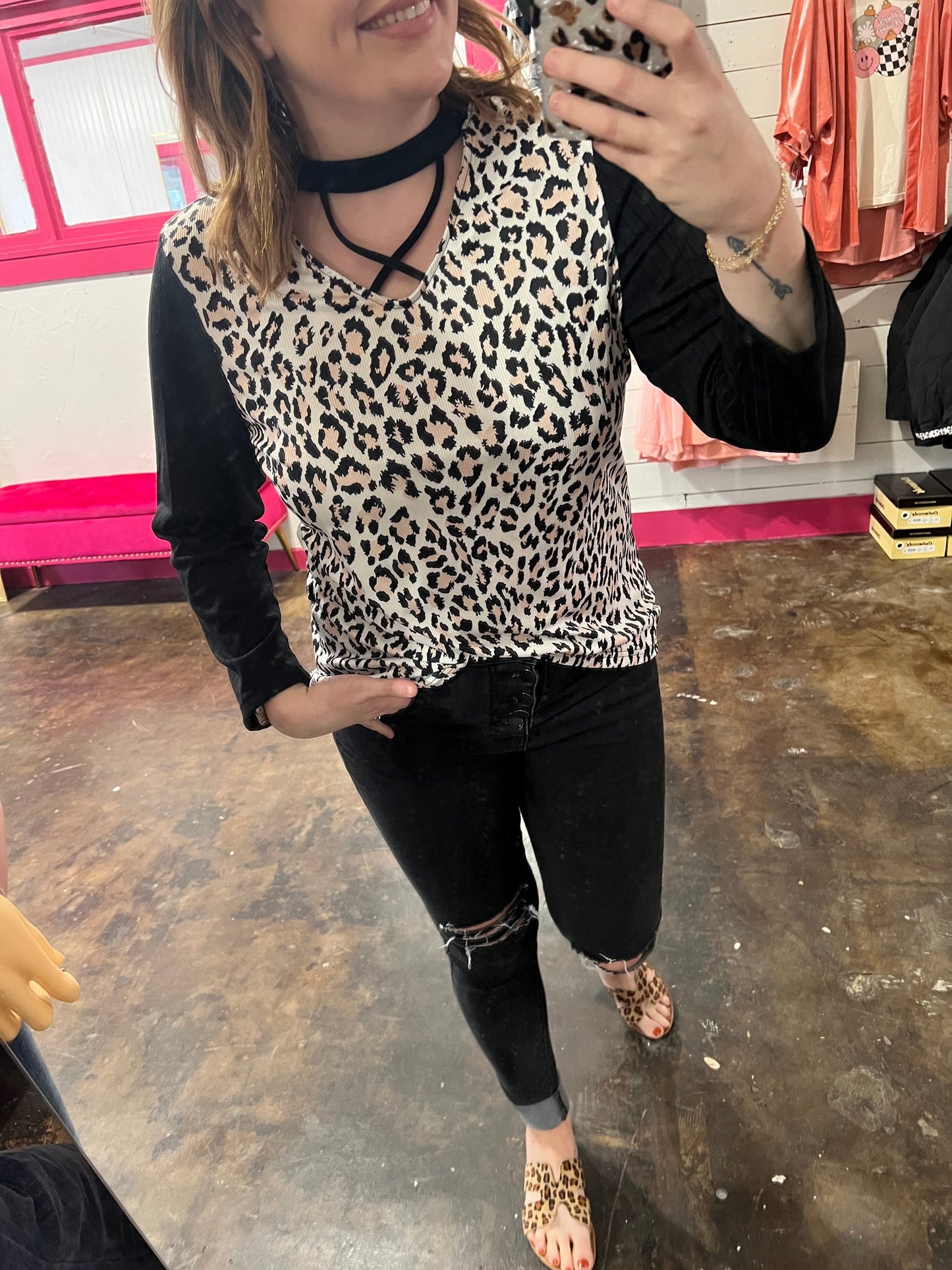 Leopard Choker Longsleeve