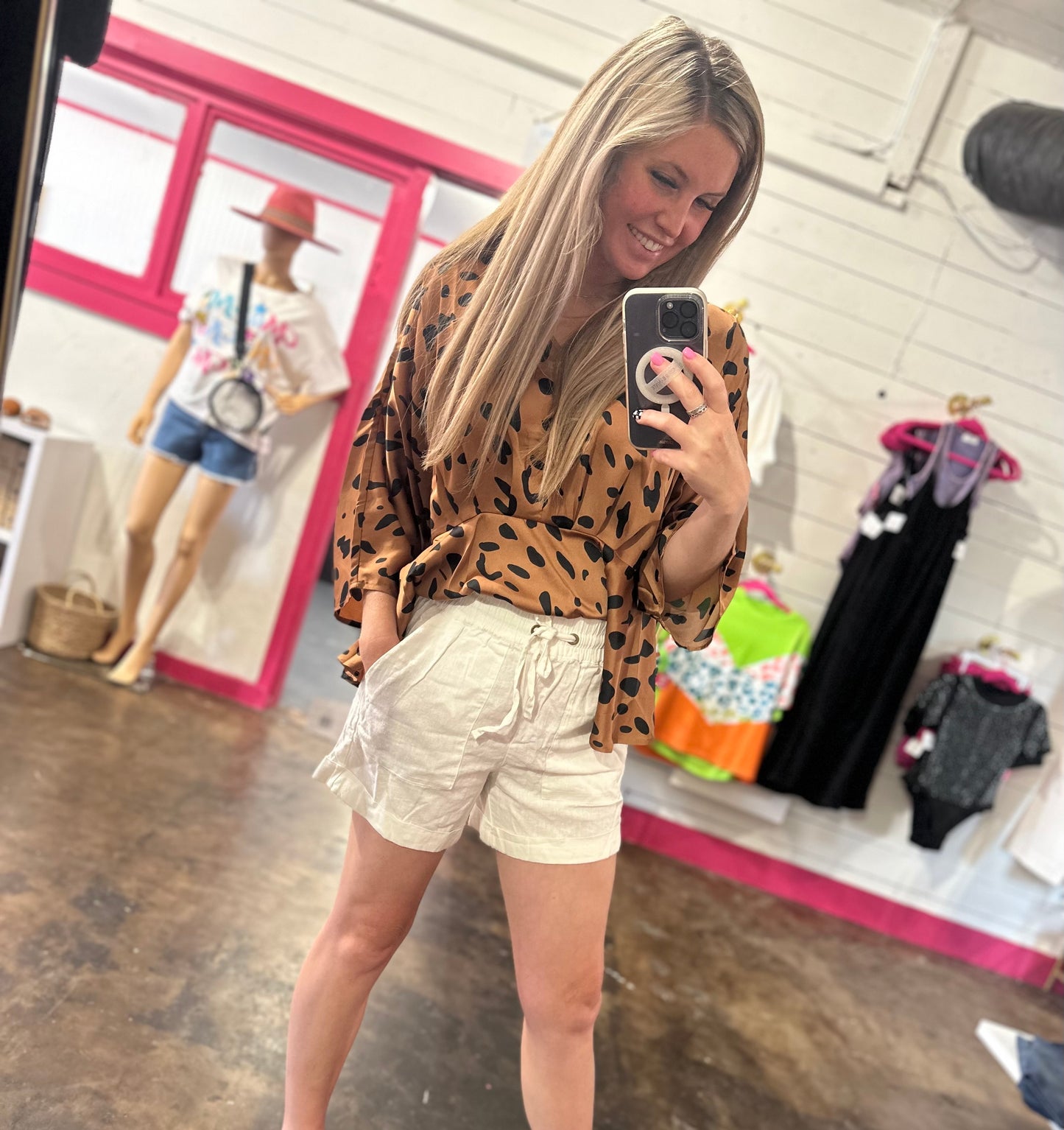 Off White Linen Shorts