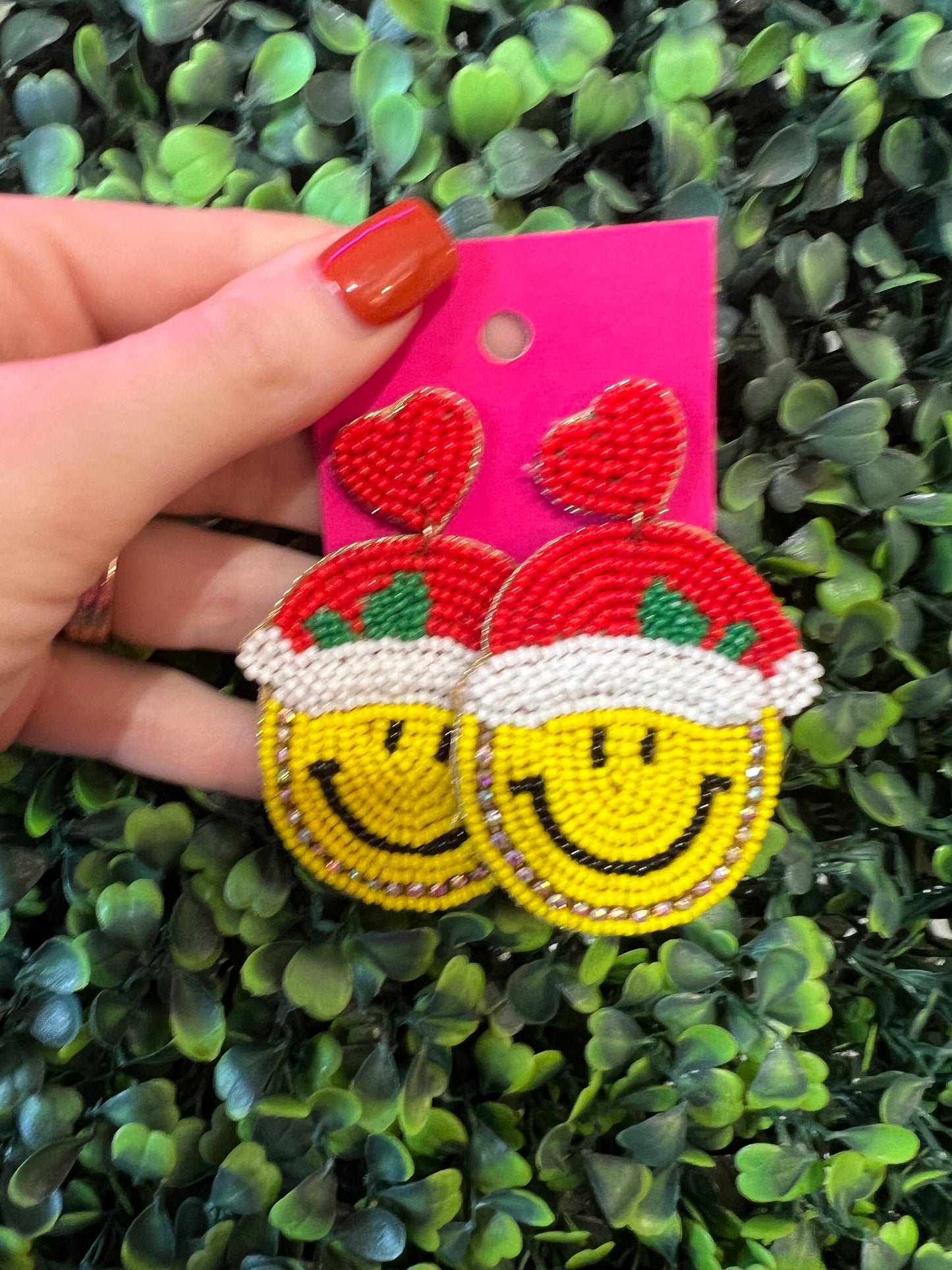 Smiley Santa Earrings