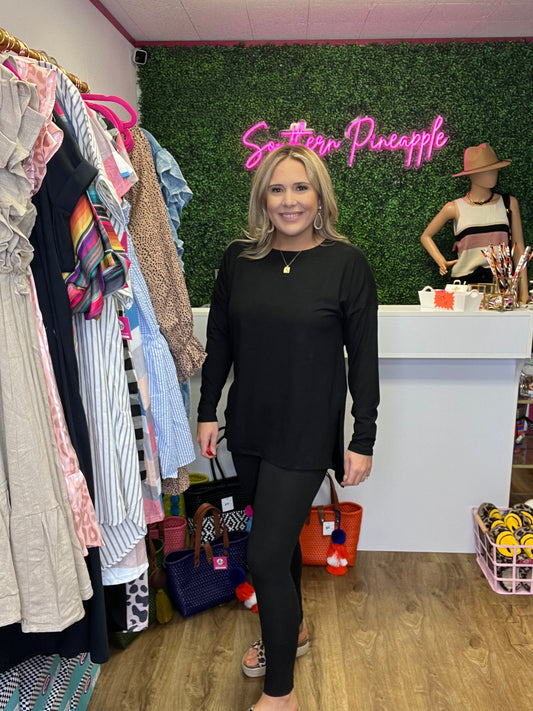 2 Piece Legging Set- Black