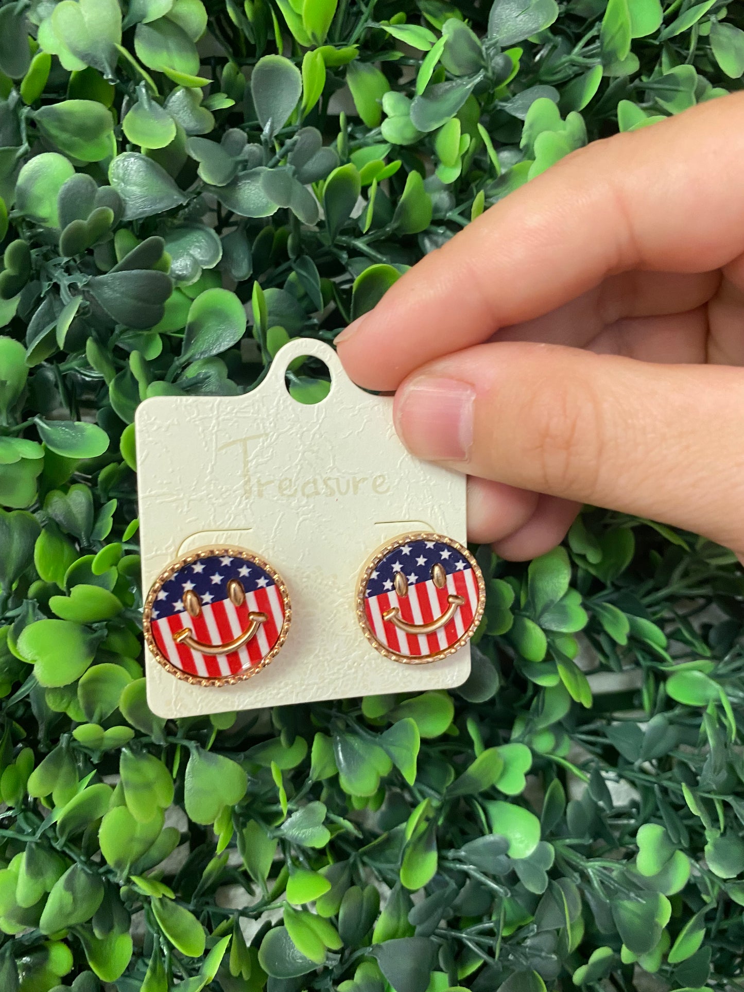 Smiley Flag Studs