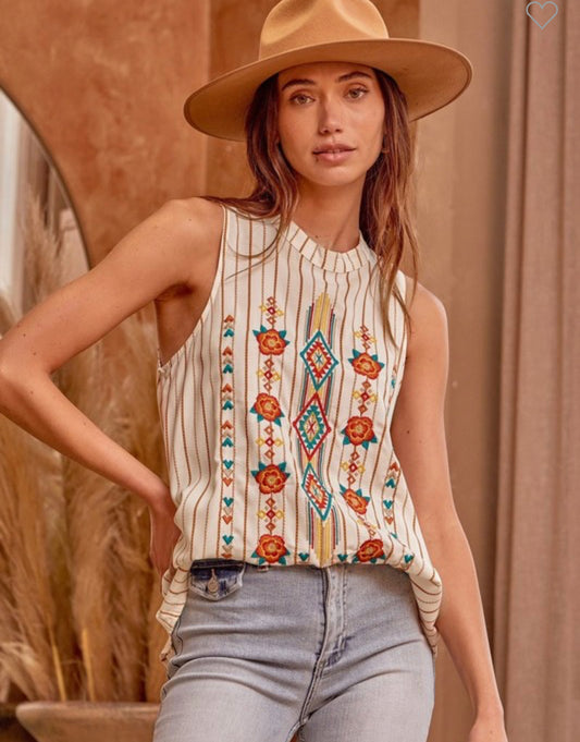 Tan Aztec Tank