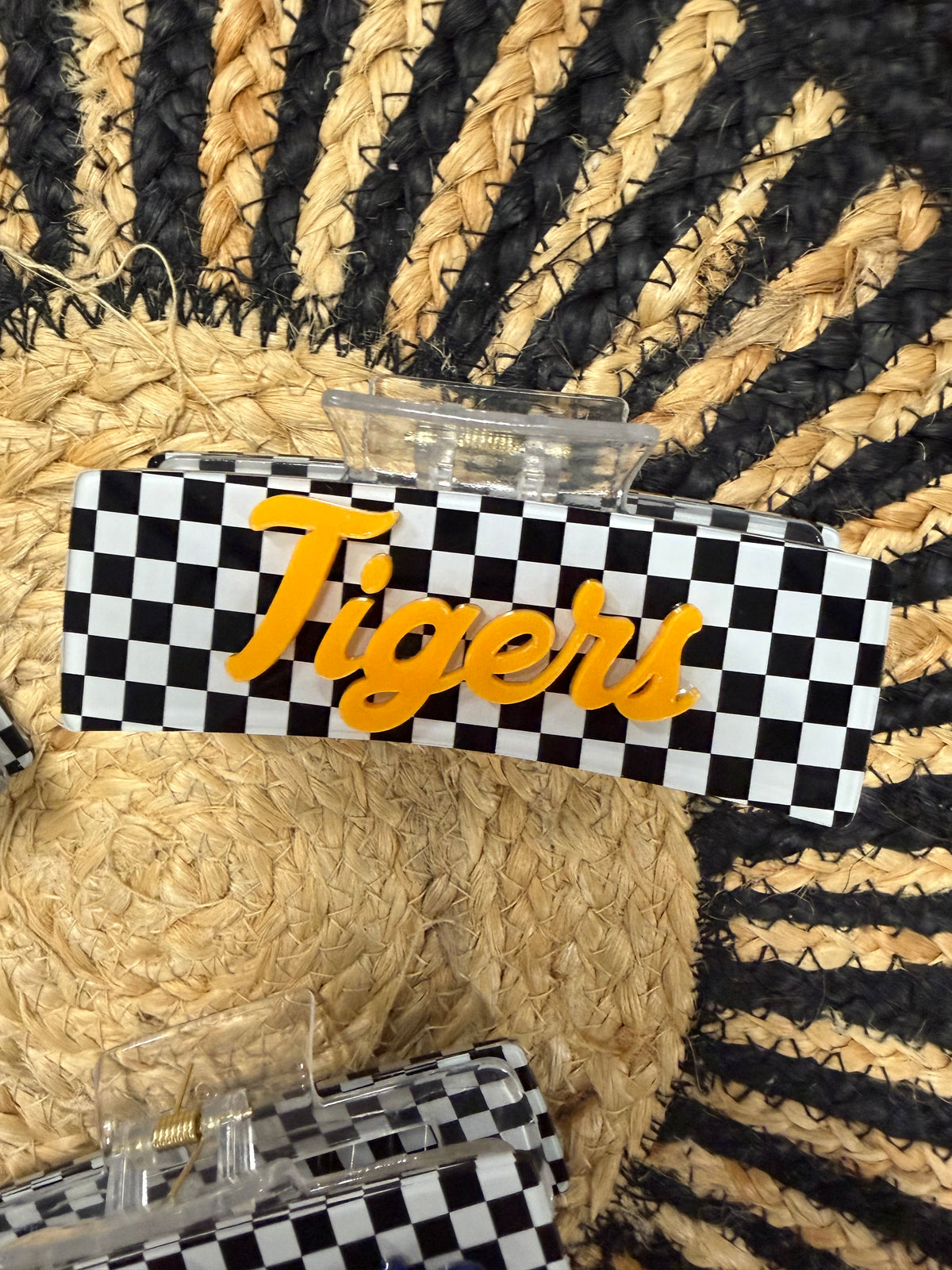 Checkered Mascot Claw Clip
