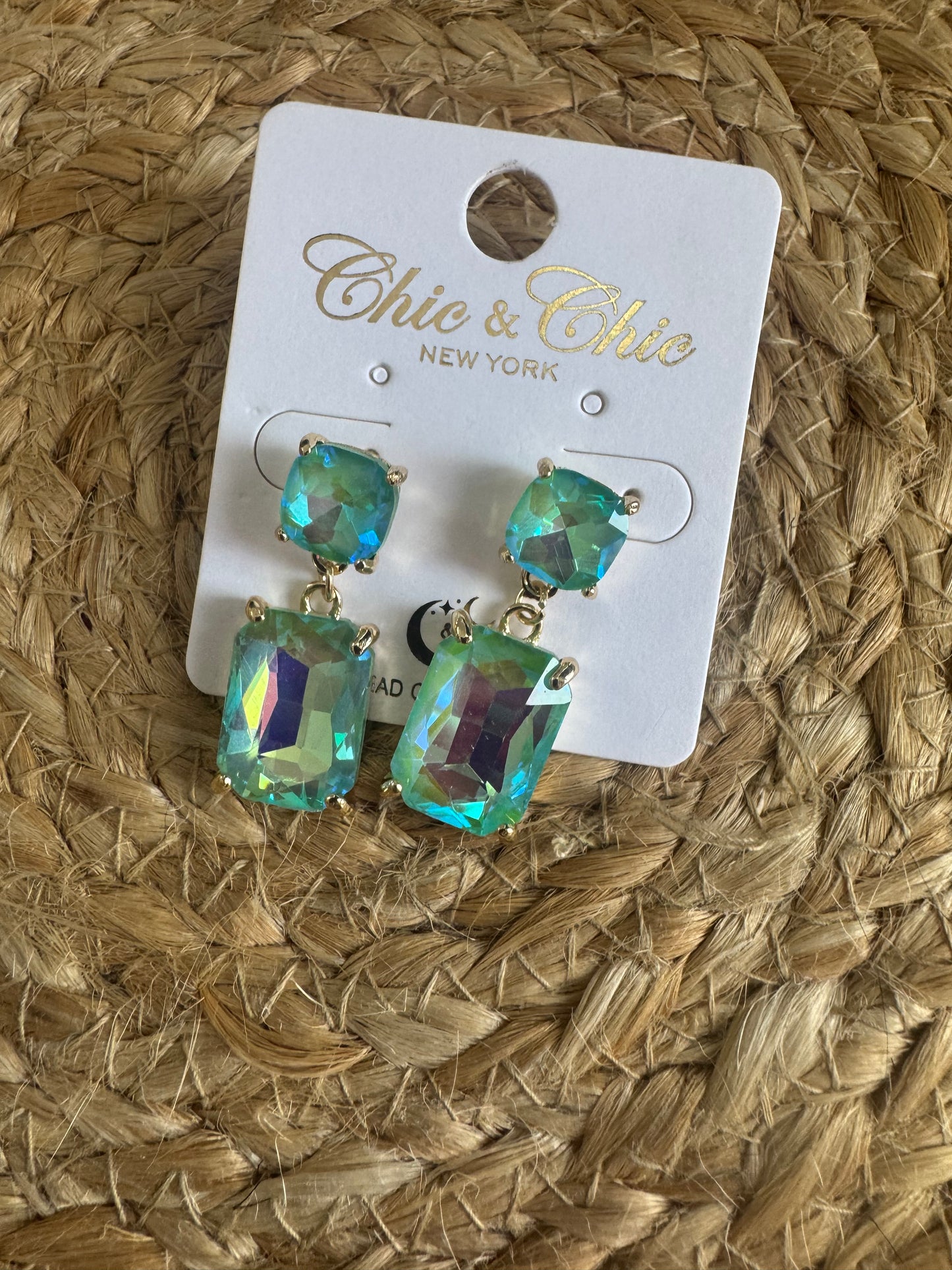 Neon Gemstone Statement Dangle Earrings