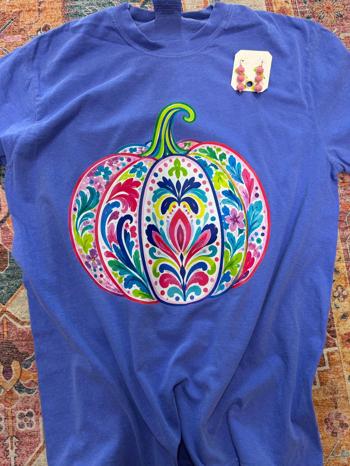 Colorful Floral Pumpkin Graphic Tee
