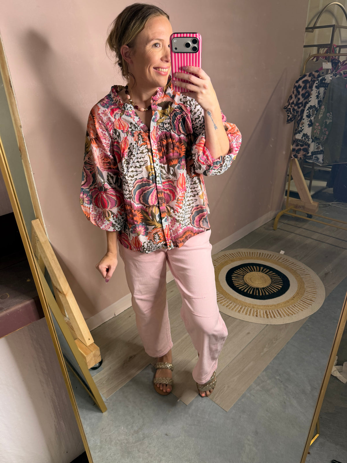 Mauve Multi Floral Flowy Blouse