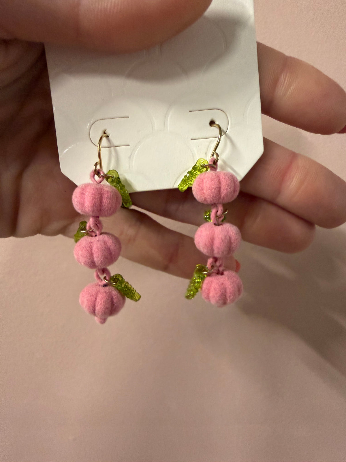 Pink Pumpkin Dangle Earrings