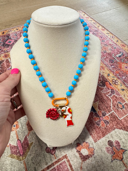 Blue Summer Charm Necklace