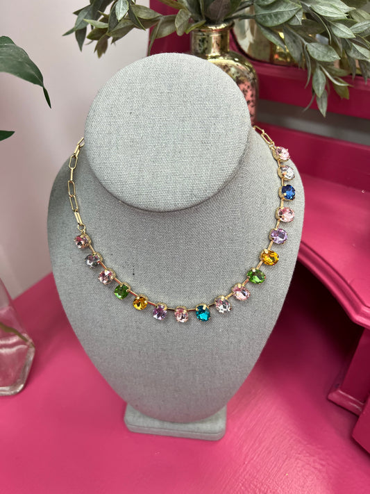 Chunky multicolored Diamond necklace