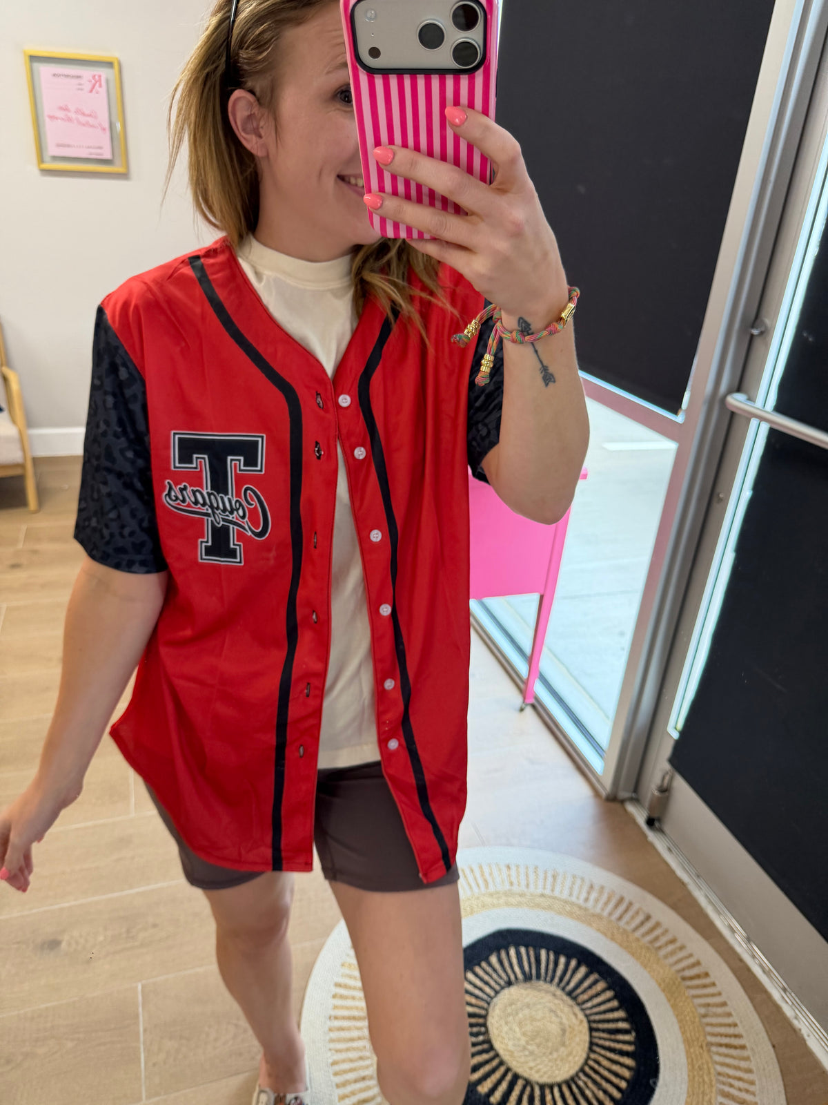 Tomball Cougars Spirit Jersey | Leopard Sleeve Gameday Top | Tomball TX
