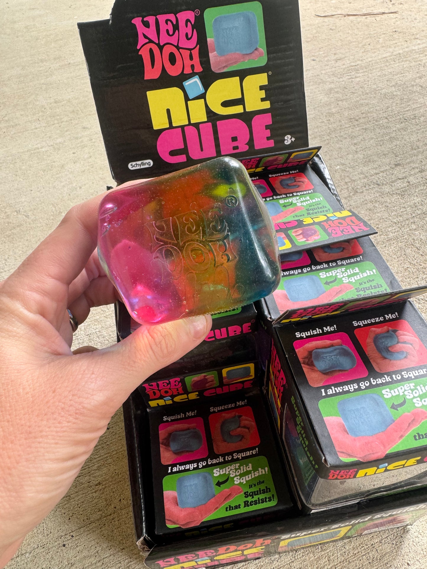 Rainbow Glitter Nice Cube Squishy Sensory Fidget Toy