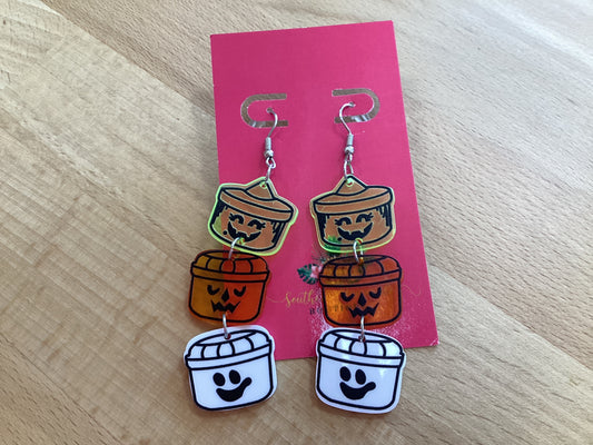 Halloween bucket earrings