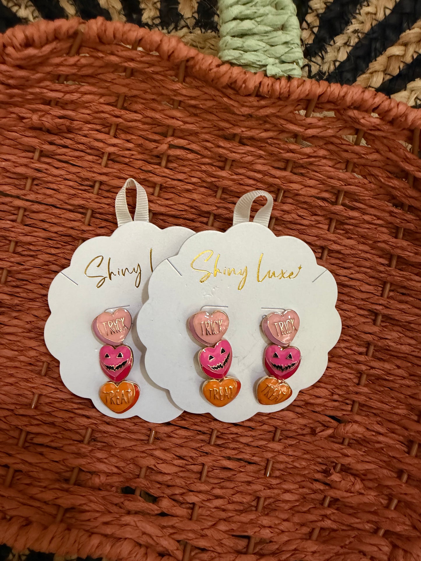 Halloween Heart Dangle Earrings