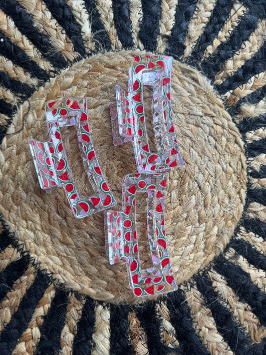 Watermelon Acrylic Hair Clip