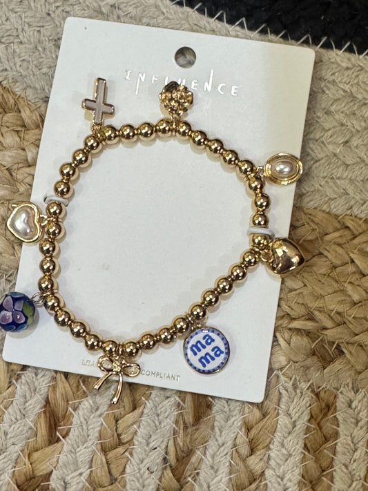 Blue Mama Charm Bracelet