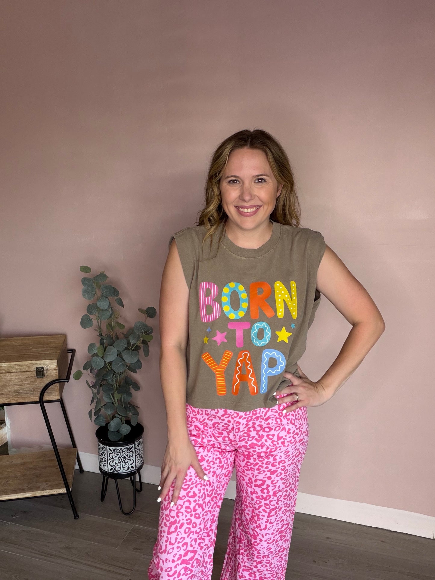 Born to Yap Colorful Graphic Muscle Tank
