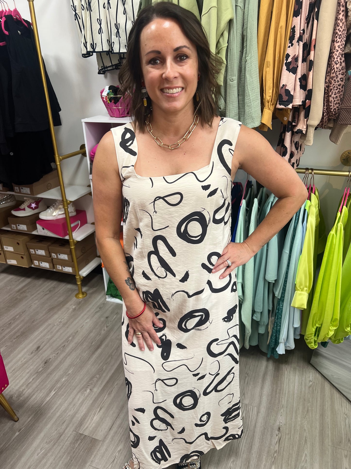 Abstract Maxi Dress