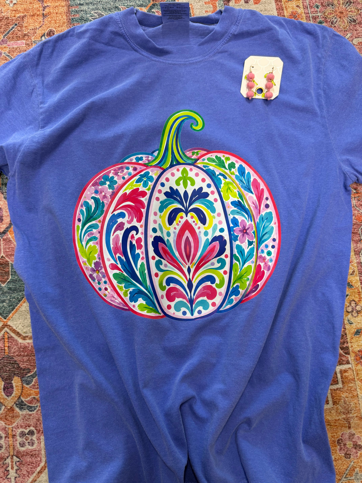 Colorful Floral Pumpkin Graphic Tee