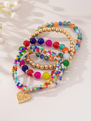 Colorful bracelet stack
