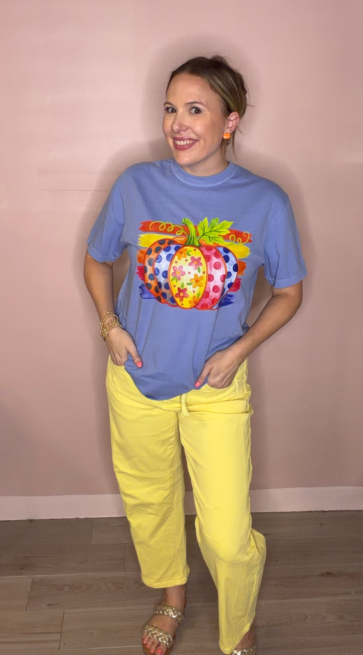 Colorful Pumpkin Fall Graphic Tee