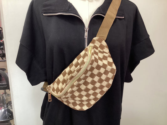 Checkered belt bag