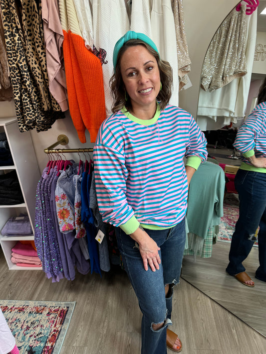 Neon Striped weekend top