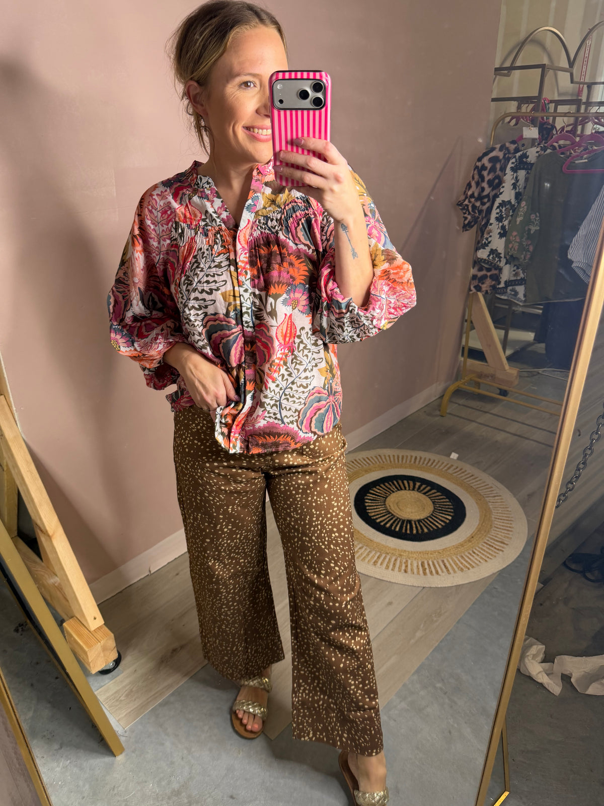 Mauve Multi Floral Flowy Blouse