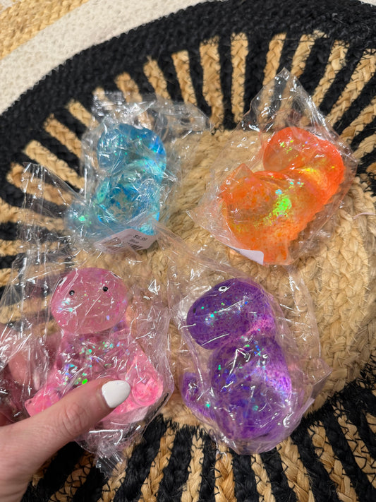 Glitter Dinosaur Slow Rise Squishy Toy