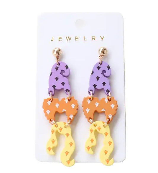 Hocus Pocus Witchy Trio Dangle Earrings