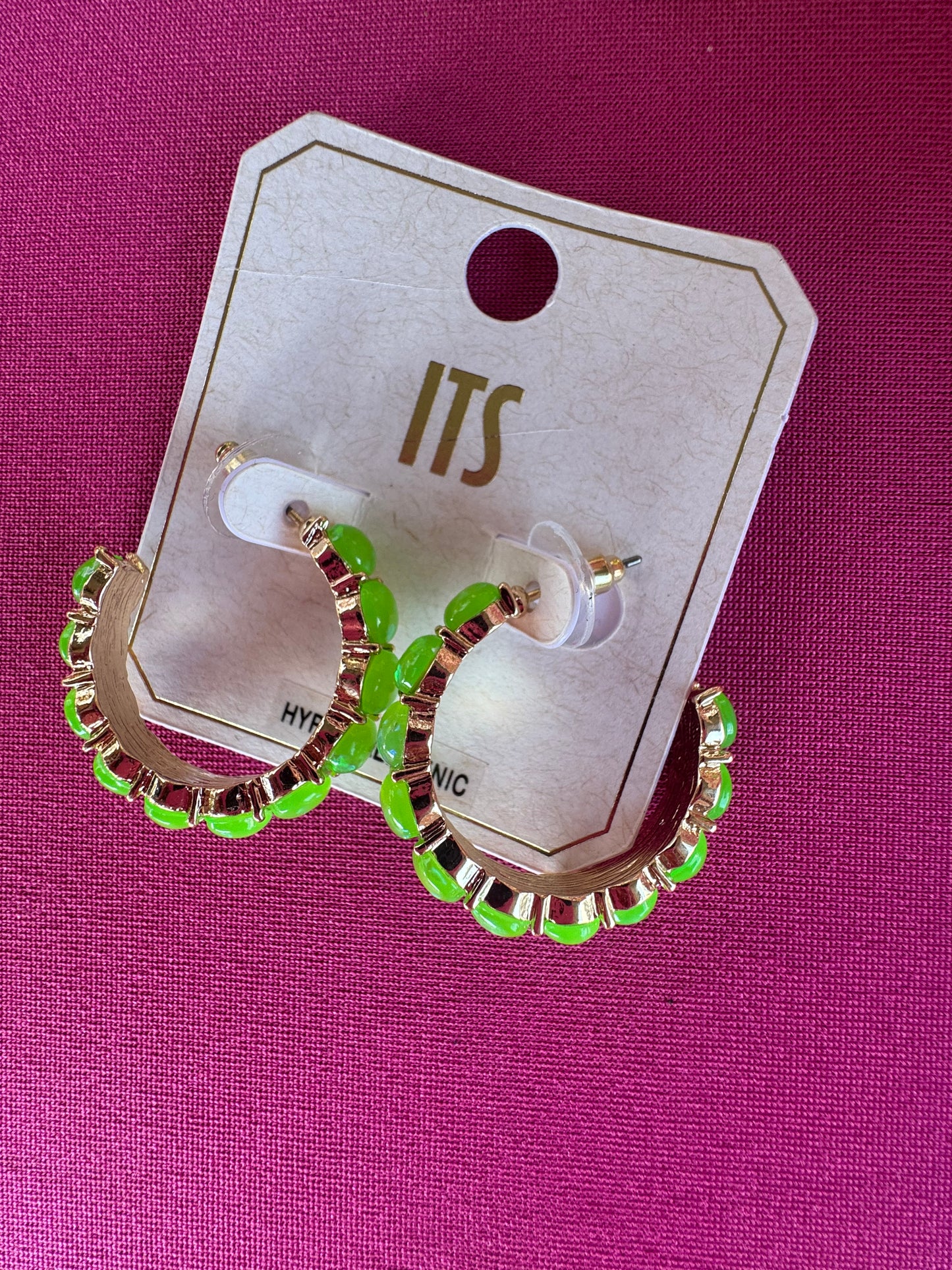 Neon Studded Hoop Earrings