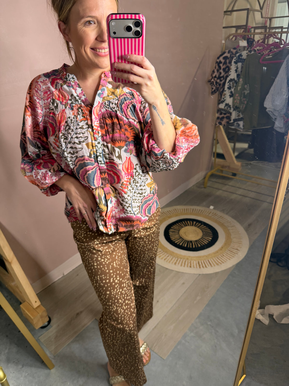 Mauve Multi Floral Flowy Blouse